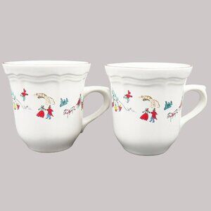 Farberware White Christmas Holiday Mugs Set Of 2 Katherine Babanovsky Design